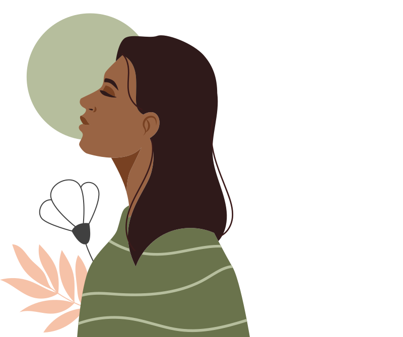 Mulher com a cabeça erguida